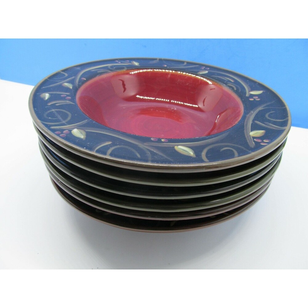 Demdaco Chocolate Berries Various Colors 9" Bowls Bundle of 6  2003 Deb Hrabik